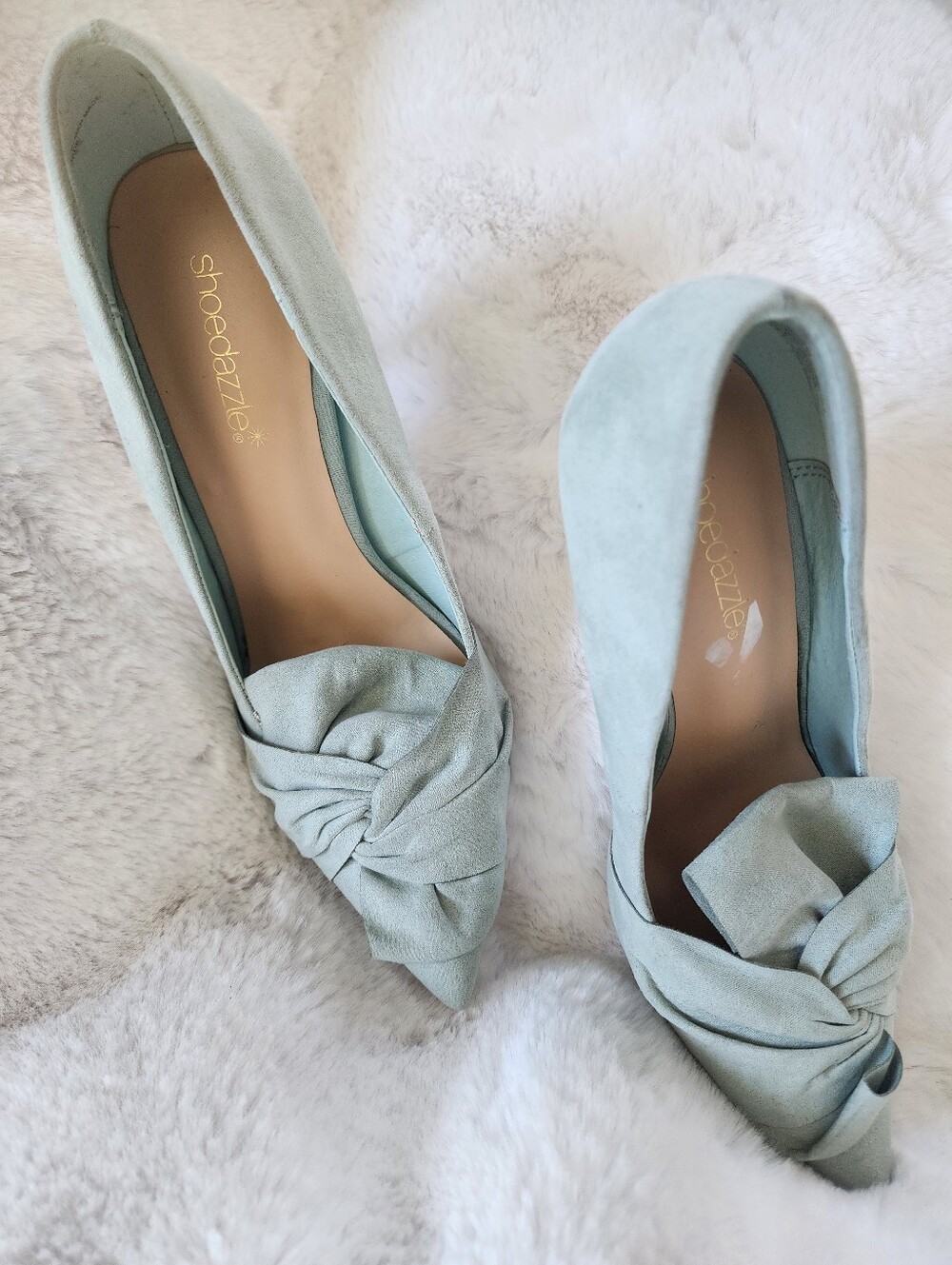 Shoe Dazzle Soft Mint Knotted Pointed Pumps Size 91/2